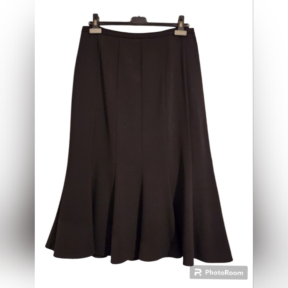 Black Midi Fit and Flare Skirt - Picture 1 of 6